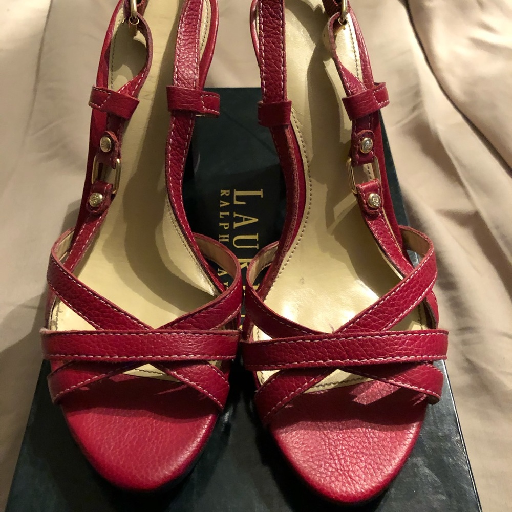 Lauren Ralph Lauren Sz9 Red platform sandal